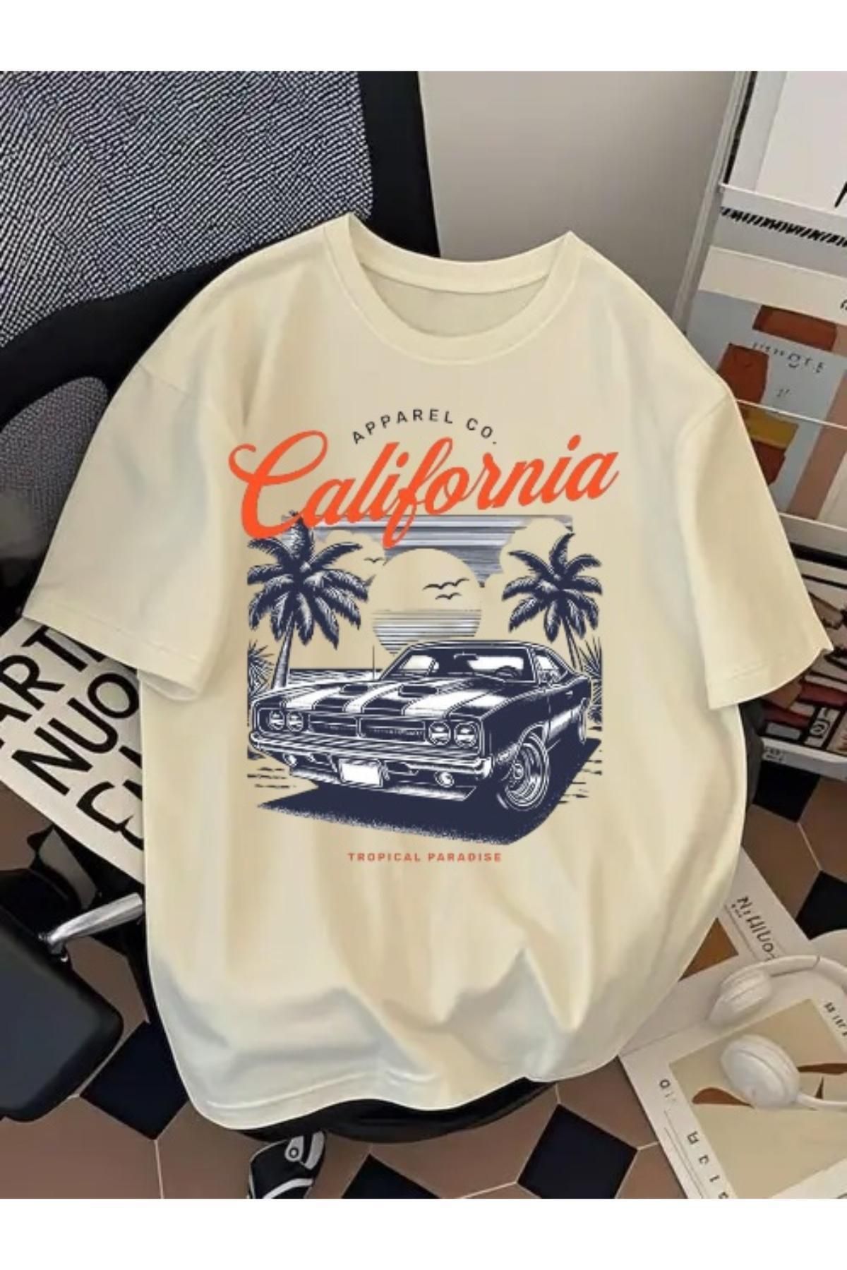 EQİ California Araba Baskılı Oversize T-Shirt