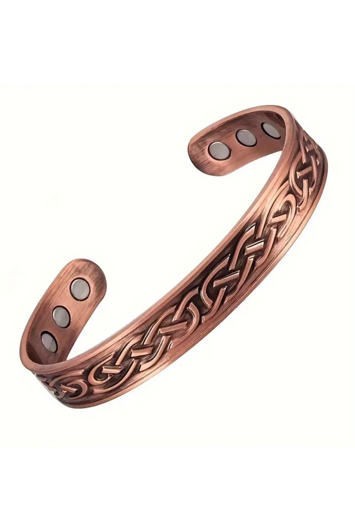 Renkada Erkek Vintage Esintili Ayarlanabilir Manyetik Bronz Bilezik - Moda Açik Tasarim, Retro Tarz