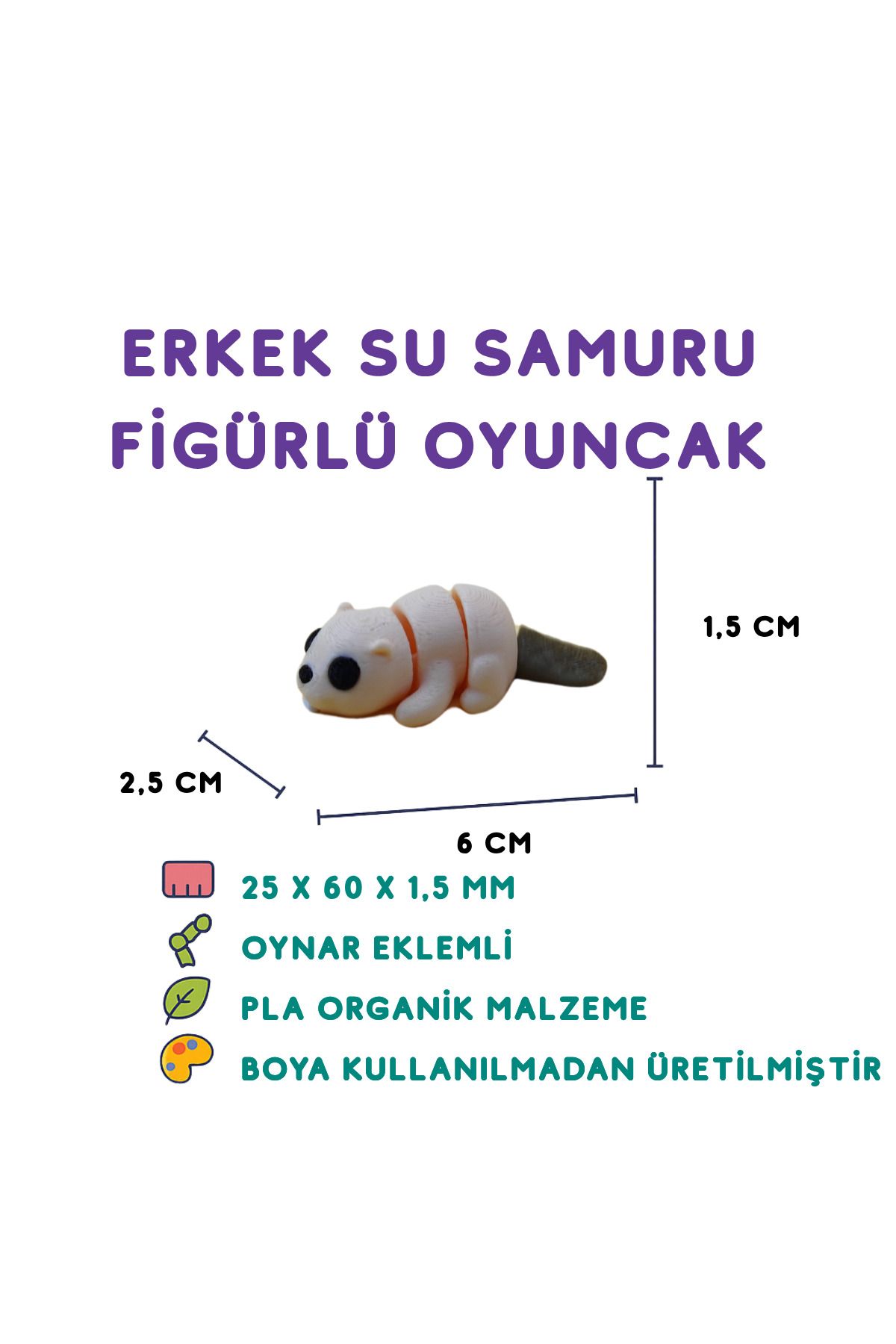 Totilina Erkek Su Samuru Figür - 3D Mini Doğa Oyuncağı