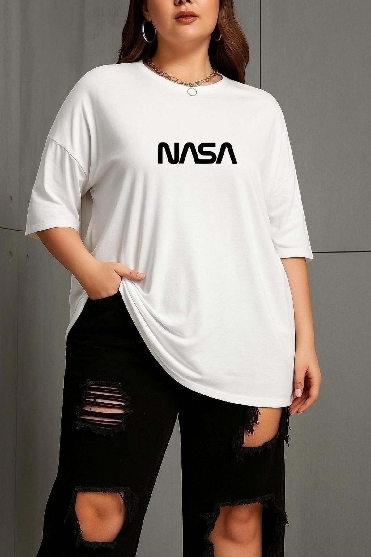 BENROMA BÜYÜK BEDEN NASA BASKILI UNİSEX TİŞÖRT
