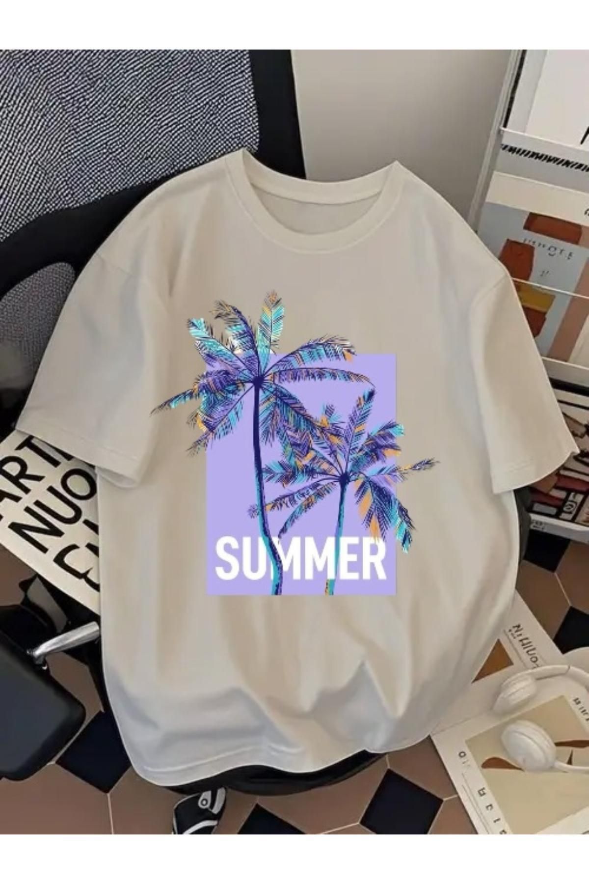EQİ Summer Baskılı Oversize T-Shirt