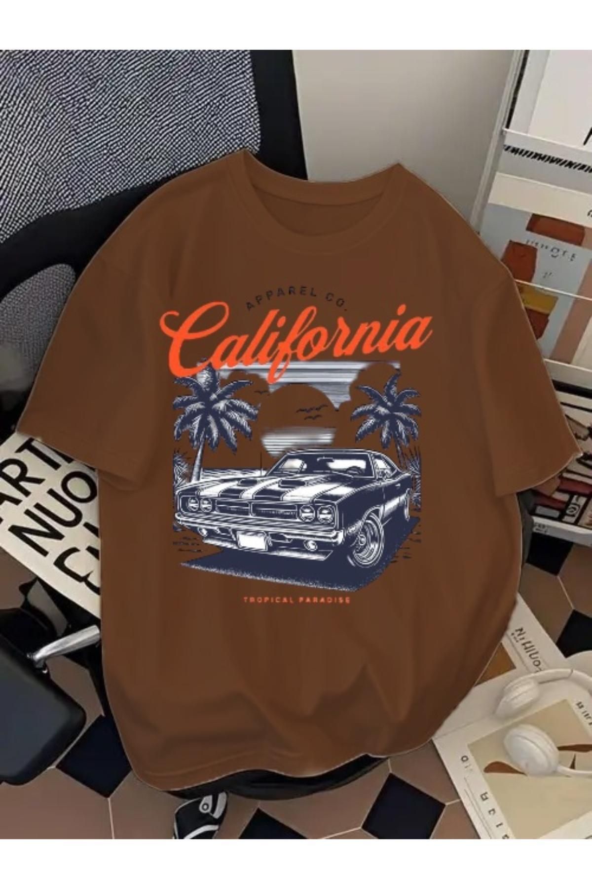 EQİ California Araba Baskılı Oversize T-Shirt