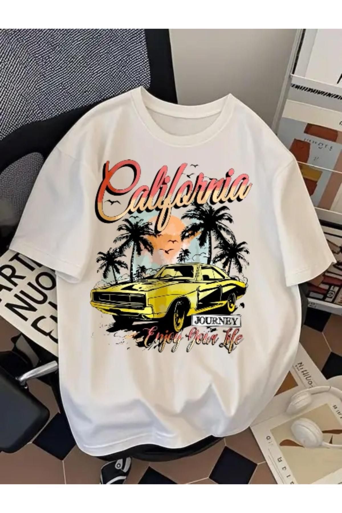 EQİ California Baskılı Oversize T-Shirt
