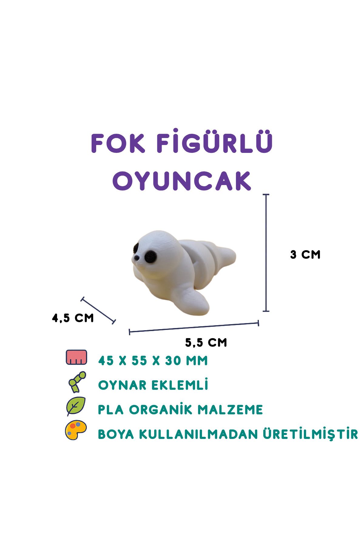 Totilina Beyaz Fok Figür - 3D Kutup Hayvanı