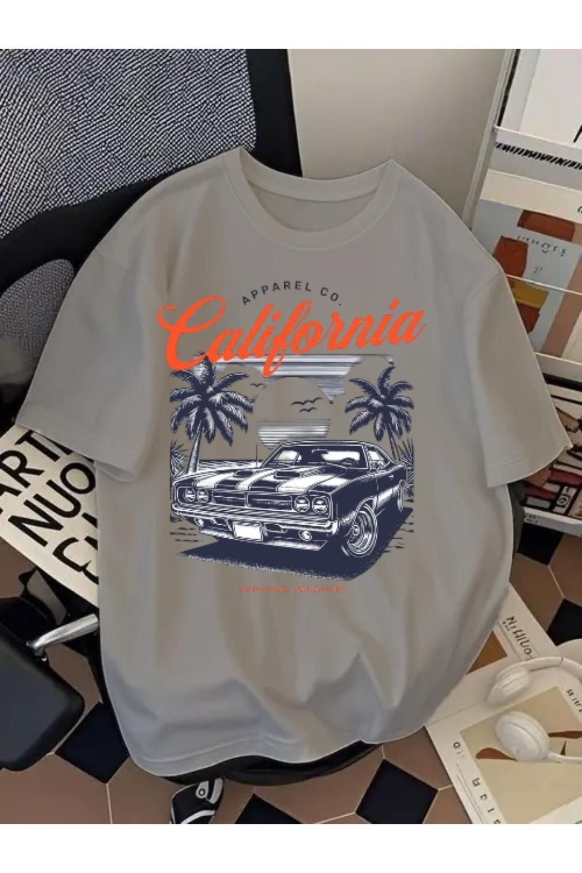 EQİ California Araba Baskılı Oversize T-Shirt