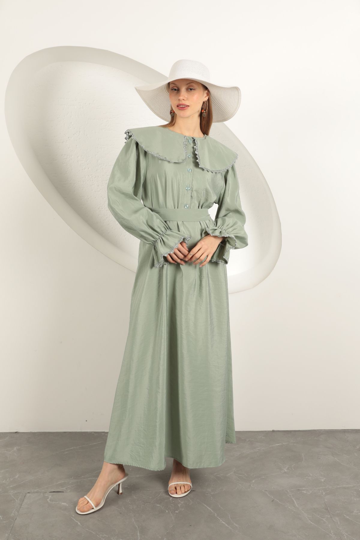 MODA Modal Kumaş Dantelli Elbise