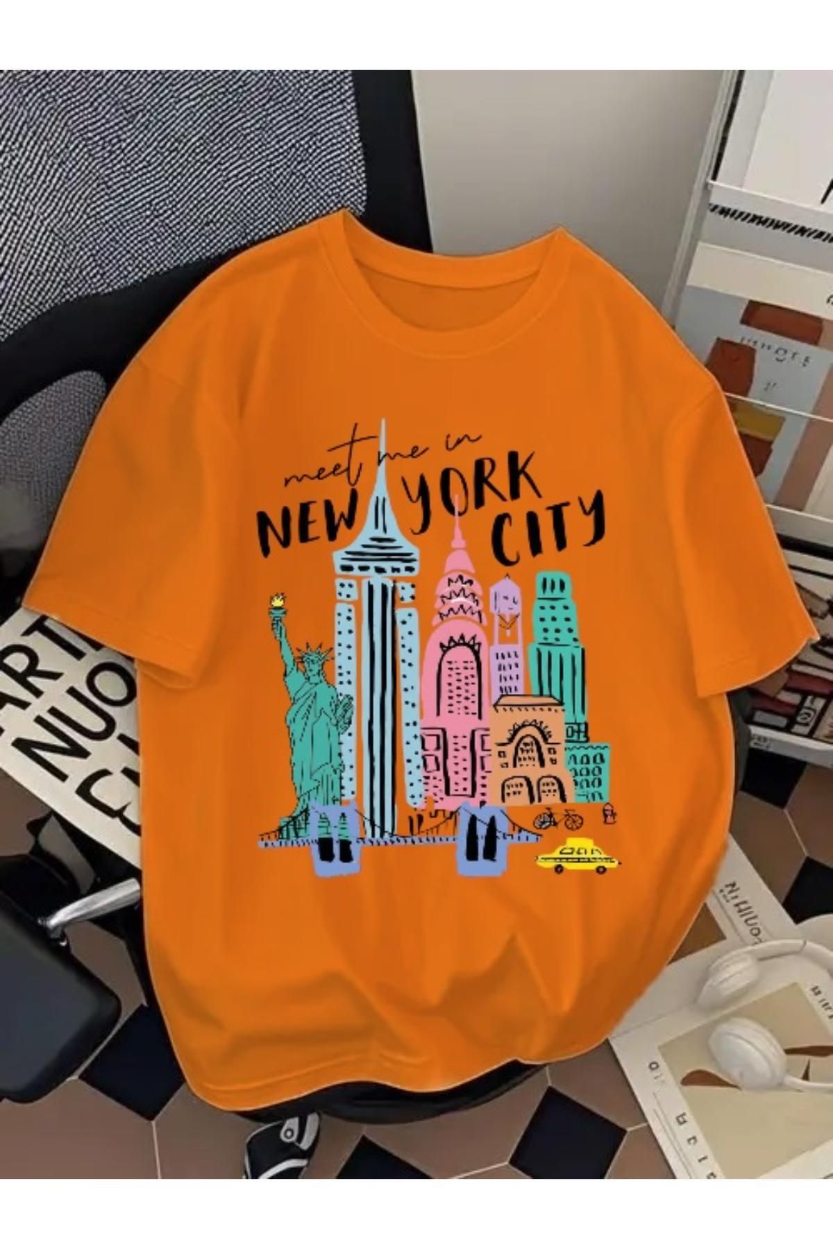 EQİ New York City Baskılı Oversize T-Shirt