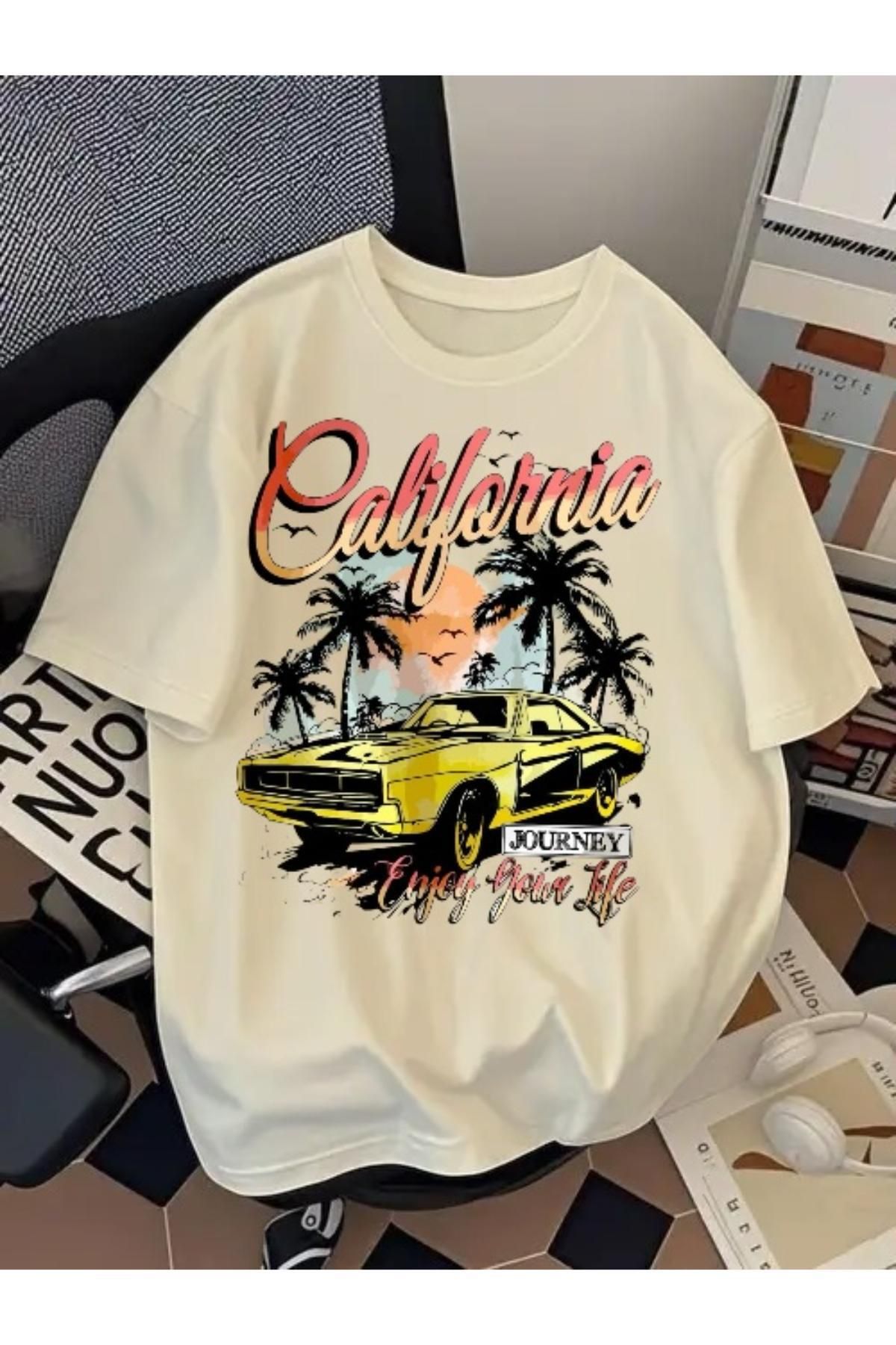 EQİ California Baskılı Oversize T-Shirt