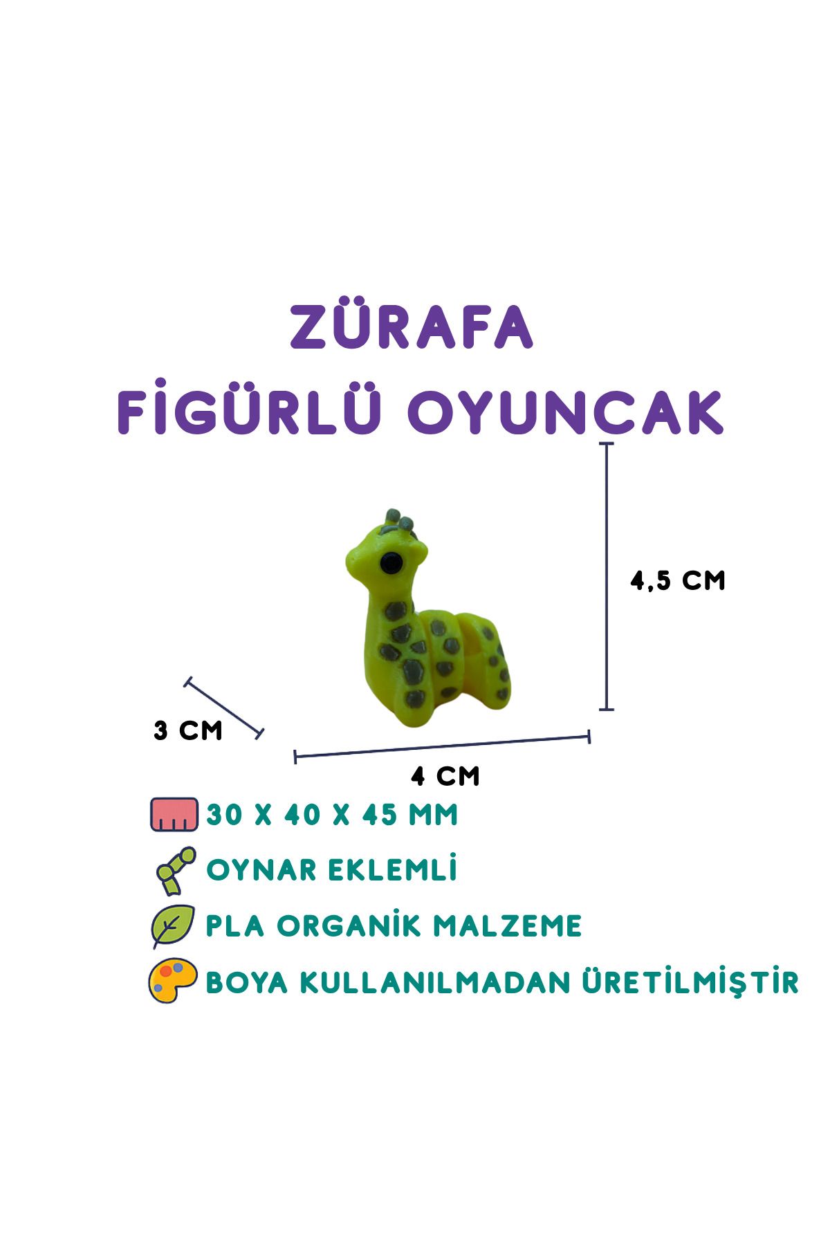 Totilina Zürafa Figür - 3D Uzun Boyunlu Hayvan Oyuncak