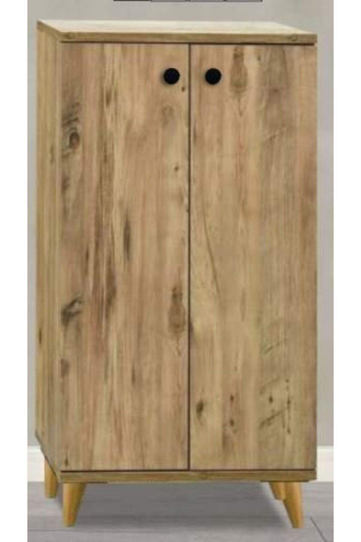 Yuvaset Home 2 Kapılı Çam Orta Boy Çok Amaçlı Ayakkabılık Dolap