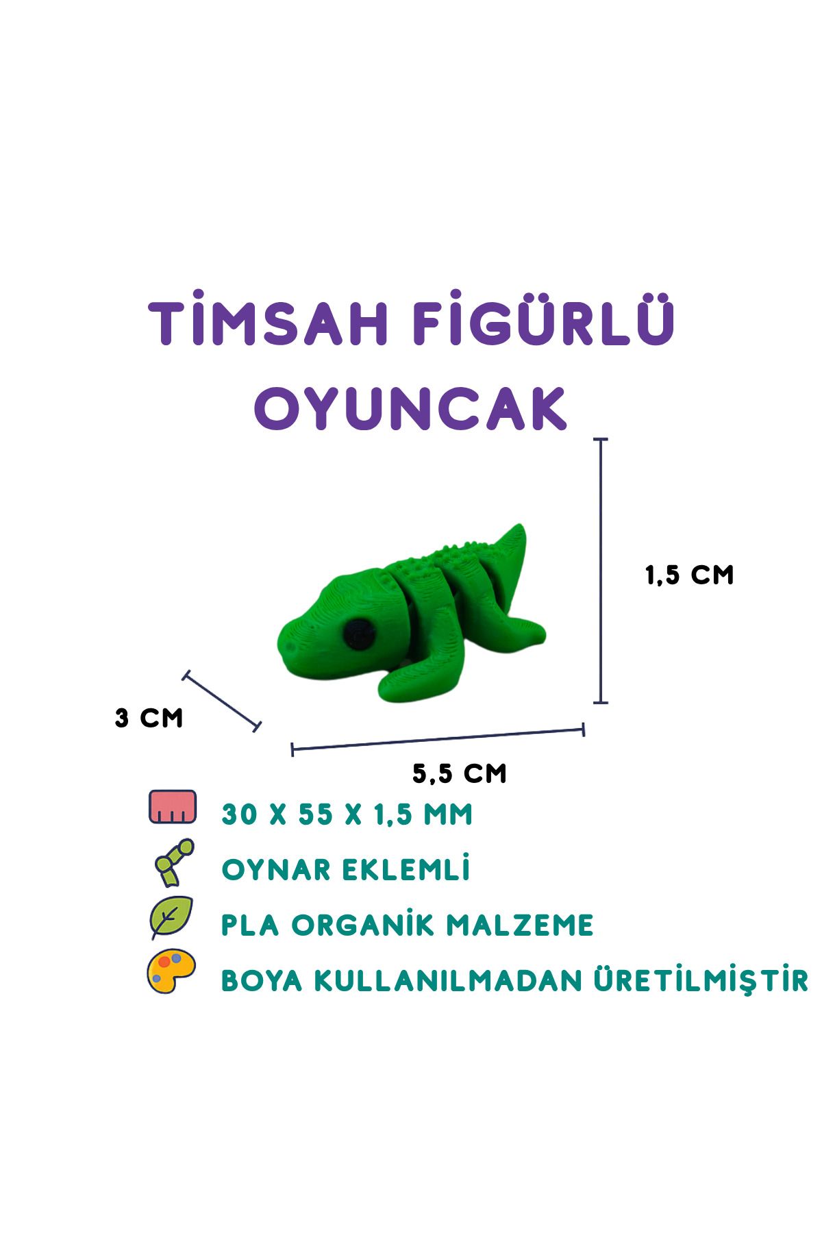 Totilina Timsah Figür - 3D Sevimli Su Canlısı Oyuncağı