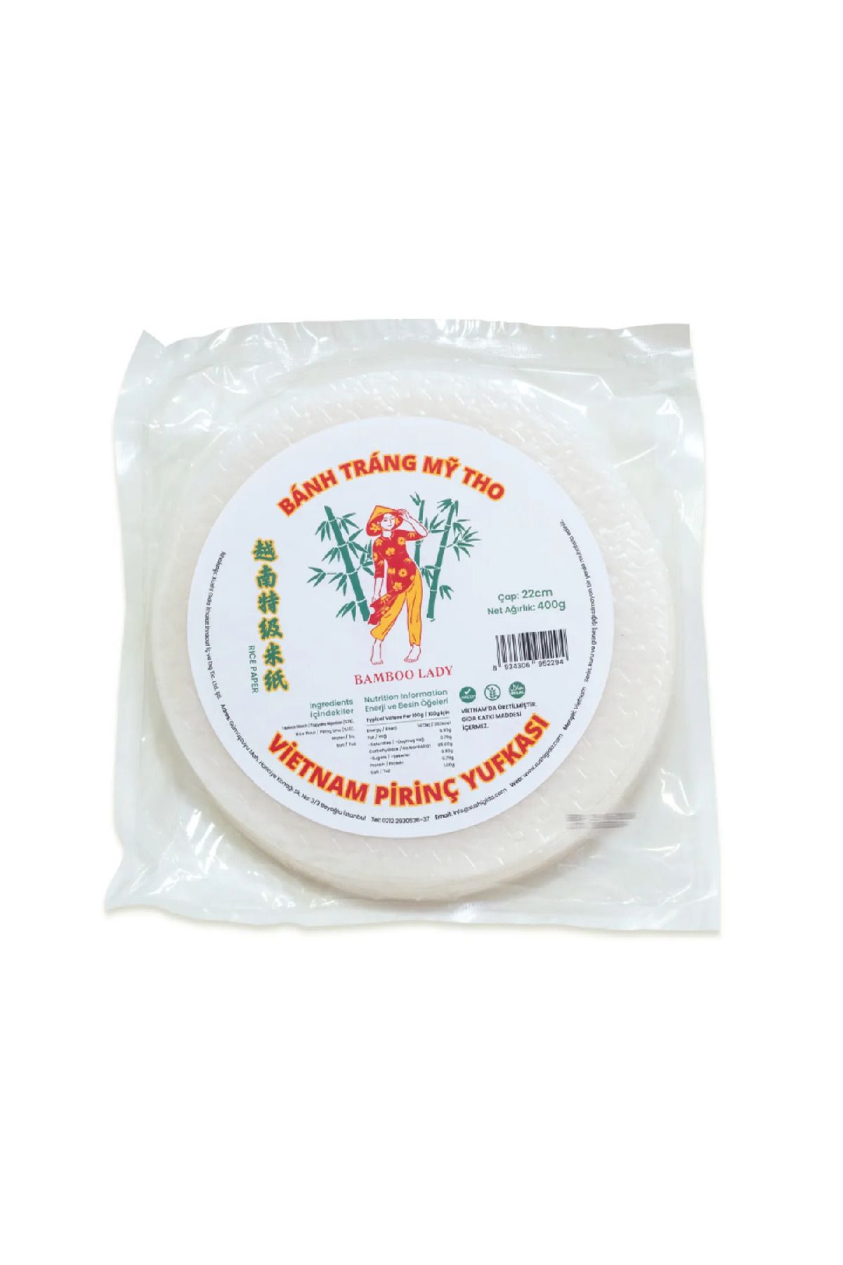 Bamboo Lady Viyetnam Pirinç Yufkası - Rice Paper 400gr