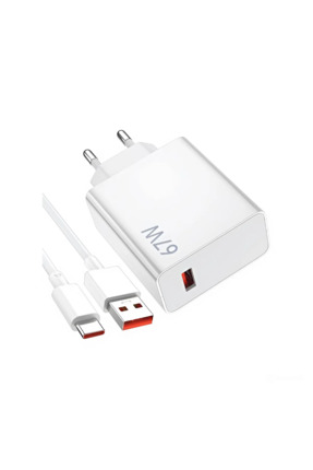 Okyanustech Mi uyumlu 67 Watt Hızlı Turbo Şarj Seti Kafa + Kablo Şarj Aleti A...