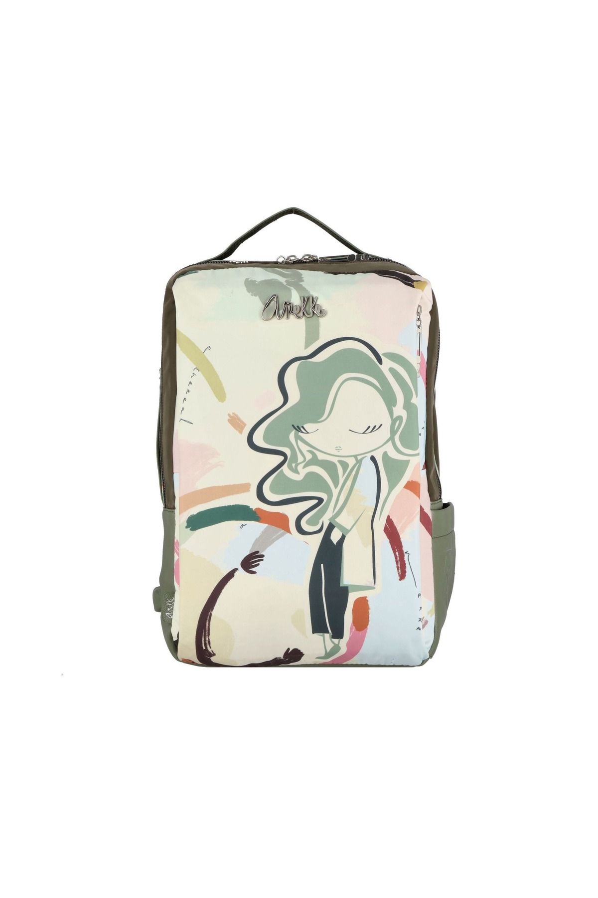 Anekke Viaje Kadın Daypack Sırt Çantası 43 cm USB Girişli ve Laptop Bölmeli Renkli Tasarım