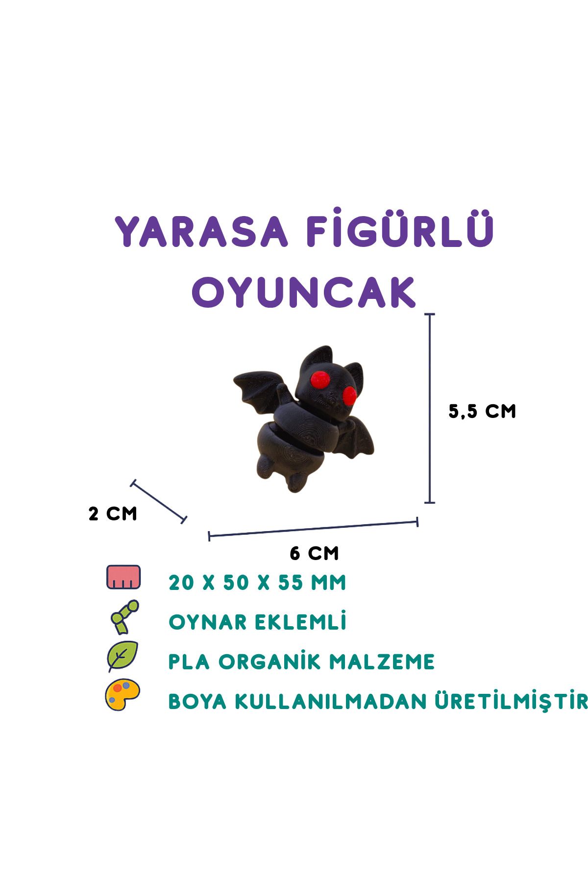 Totilina Yarasa Figür - 3D Gece Hayvanı Oyuncak