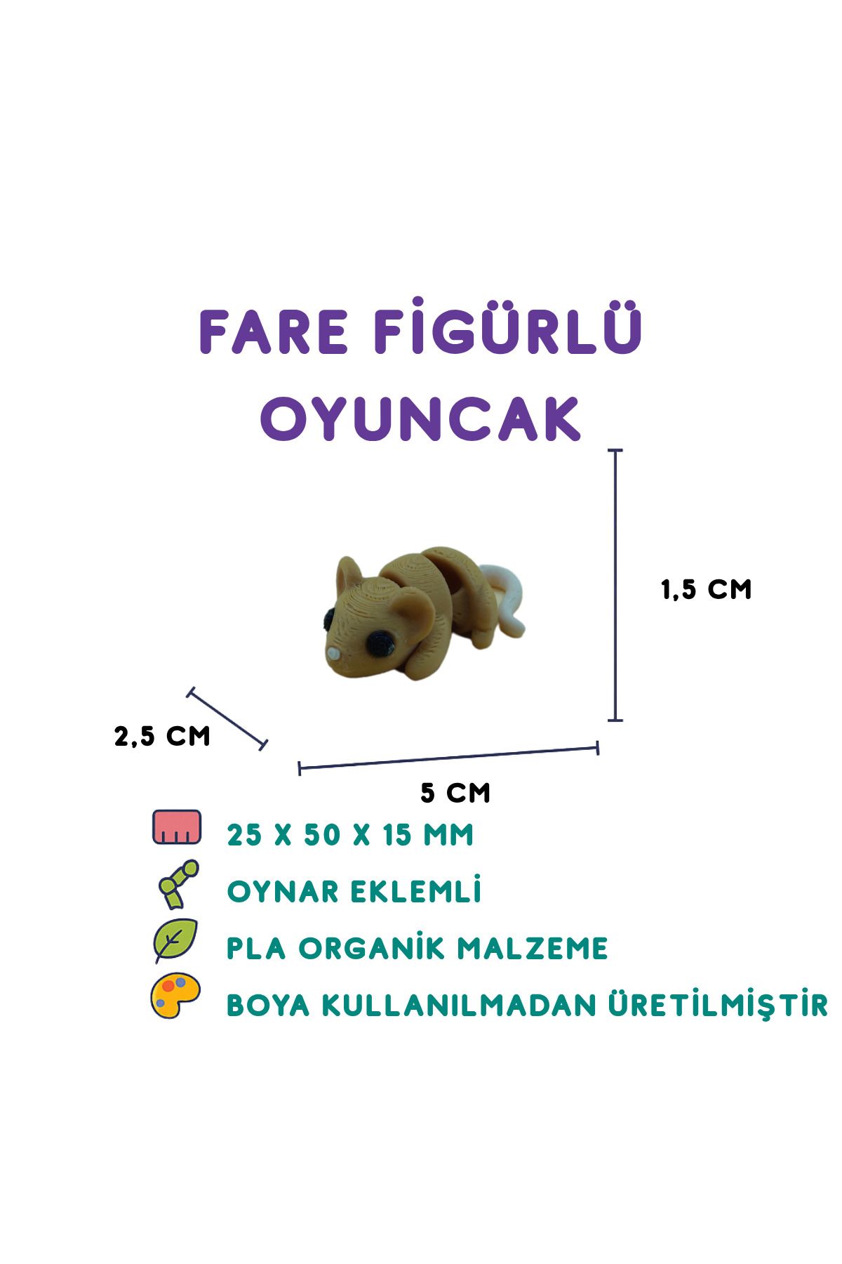 Totilina Fare Figür - 3D Küçük Kemirgen Oyuncağı