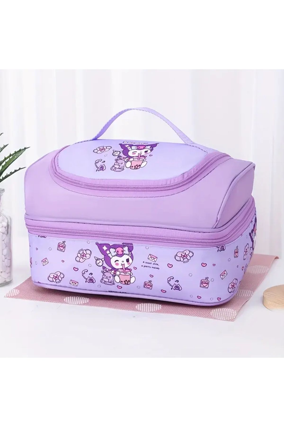 So Iconic Çift bölmeli Isı Yalıtımlı Kuromi Karakterli Mor Renk Beslenme Çantası