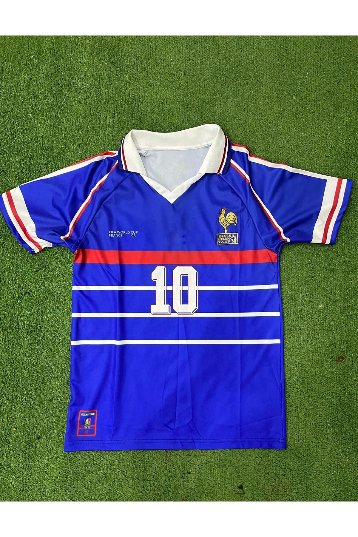JANJON STAR Zinedine Zidane Fransa Milli Takımı 1998 Retro Forma