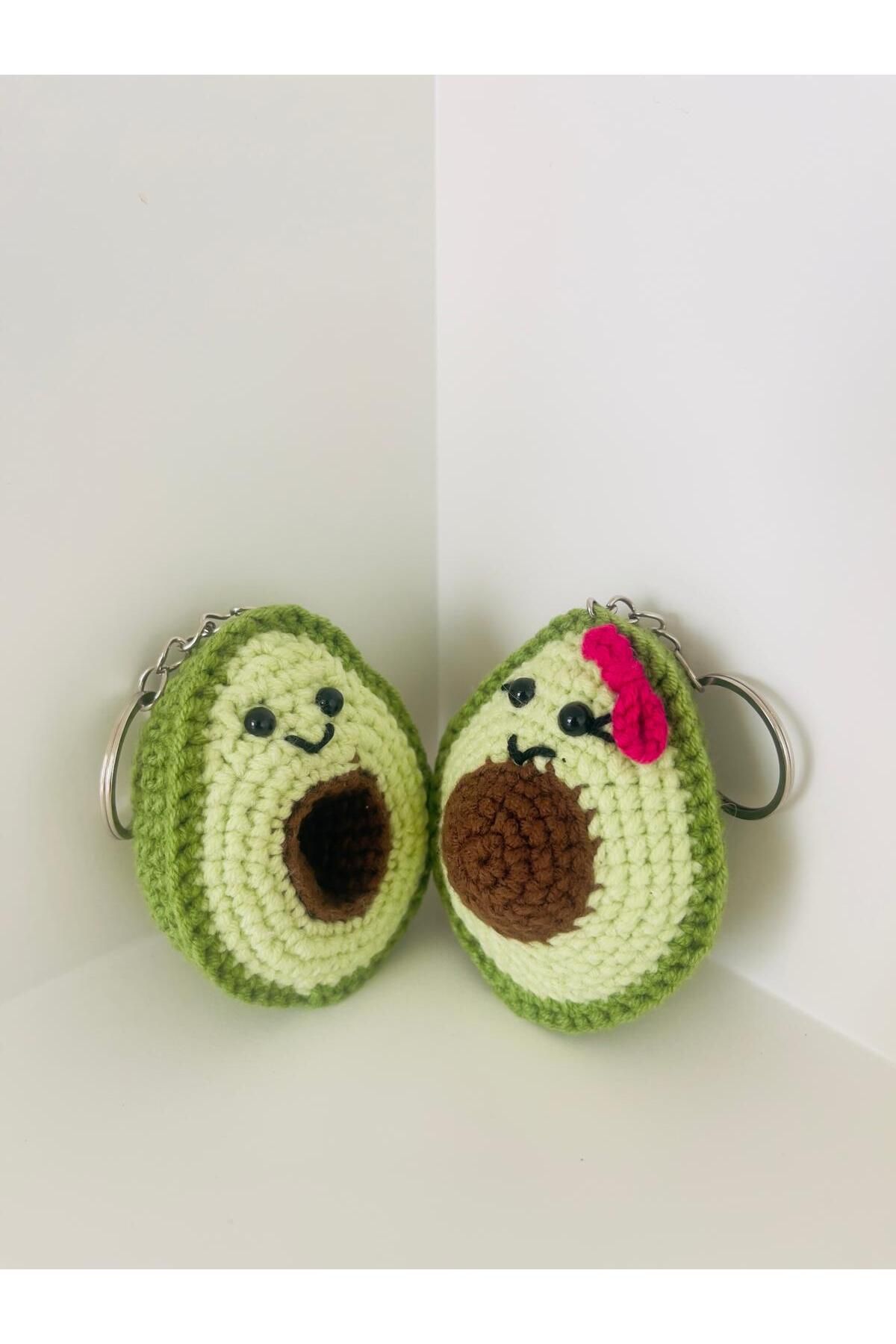 Derin Dünyam Amigurumi Avokado 2'li Anahtarlık