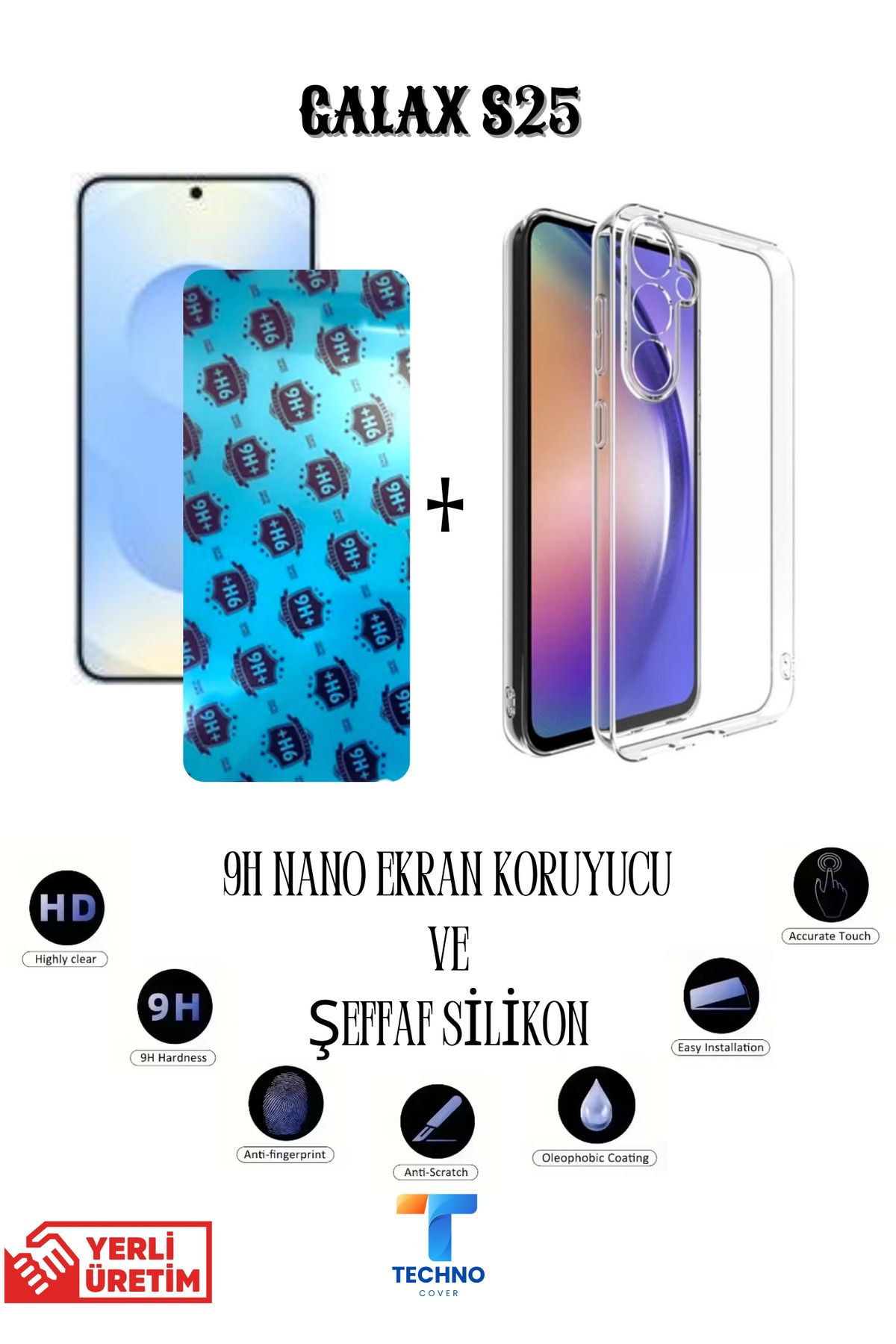 foxpower Samsung S25 Nano Ekran Koruyucu ve Şeffaf Kılıf 2li Avantajlı Paket
