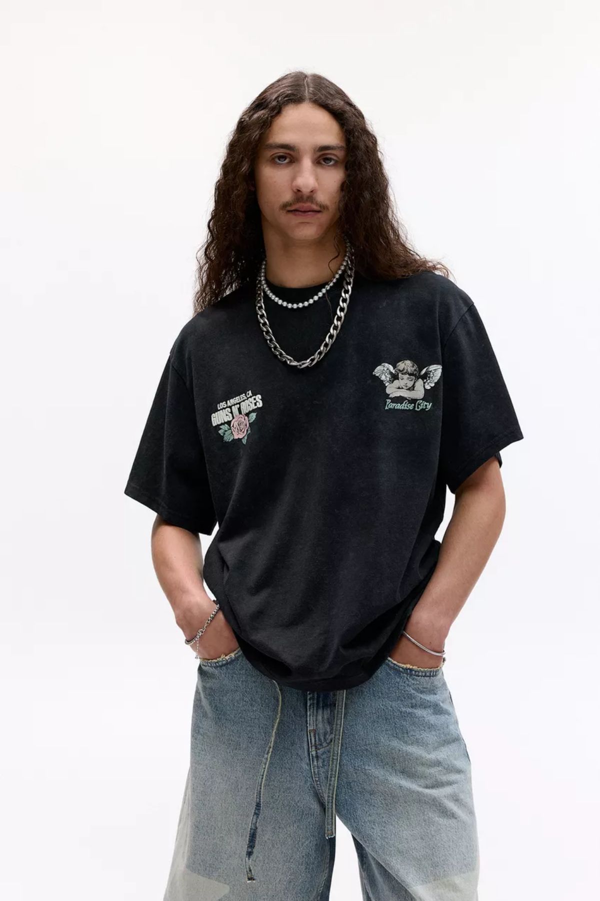 Koklonmoda Büyük Beden Unisex Paradise City Baskılı Oversize T-Shirt