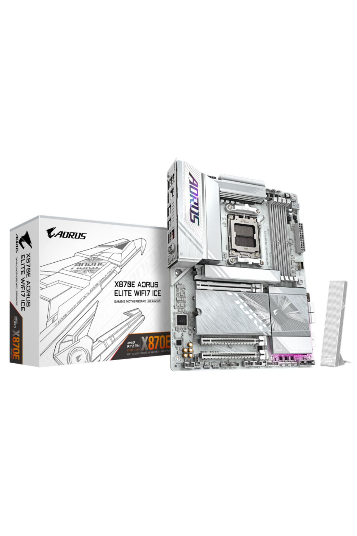 Gigabyte-Placa de Baza X870E AORUS ELITE WIFI7 ICE AM5, 4x DDR5, 2x USB4 1x HDMI 1x front HDMI, 1
