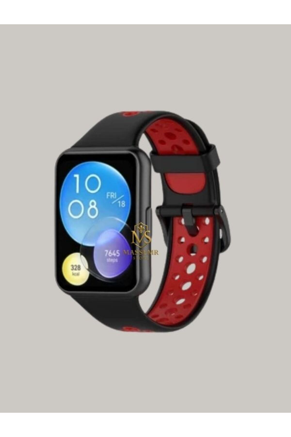 Massemr Huawei Watch Fit 2 Uyumlu Spor Delikli Silikon Kordon – Nefes Alabilir Ayarlanabilir Kayış