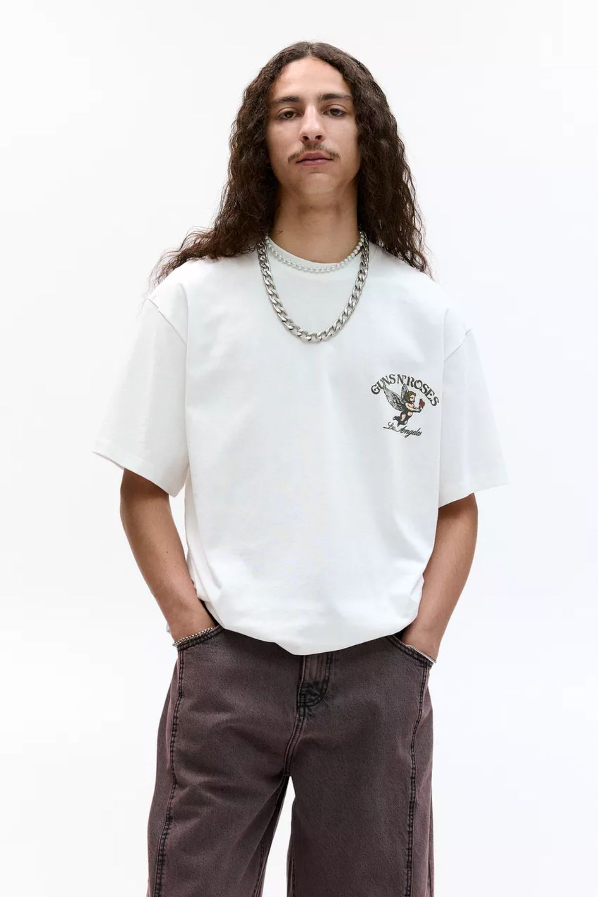 Koklonmoda Unisex GunsN'Roses Baskılı Oversize T-Shirt