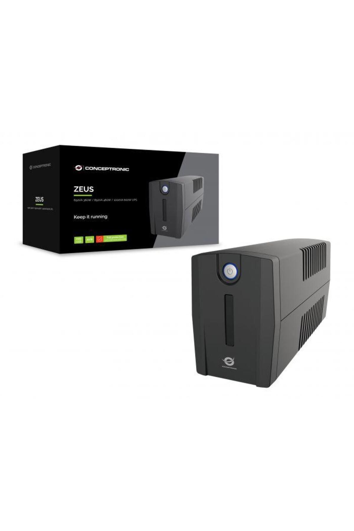 CONCEPTRONIC-ZEUS02ES 850VA 480W UPS, Schuko x 2, HID USB, RJ45 In/Out, AVR, 96 x 286 x 138 mm 1