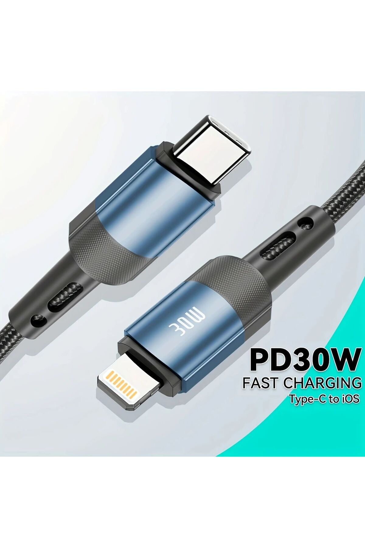 Heemax PD 30W Type-C to Lightning Hızlı Şarj ve Data Kablosu Örgülü Sağlam Şarj Kablosu 1 metre