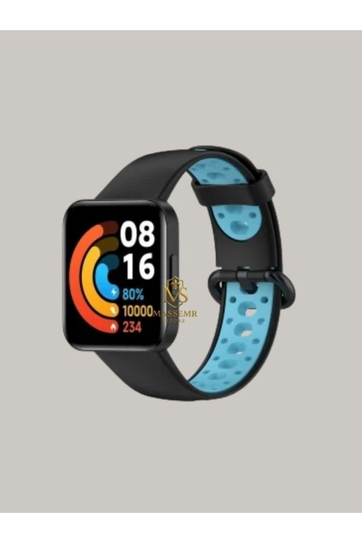 Massemr Redmi Watch 2 Uyumlu Spor Delikli Silikon Kordon – Nefes Alabilen Ayarlanabilir Kayış