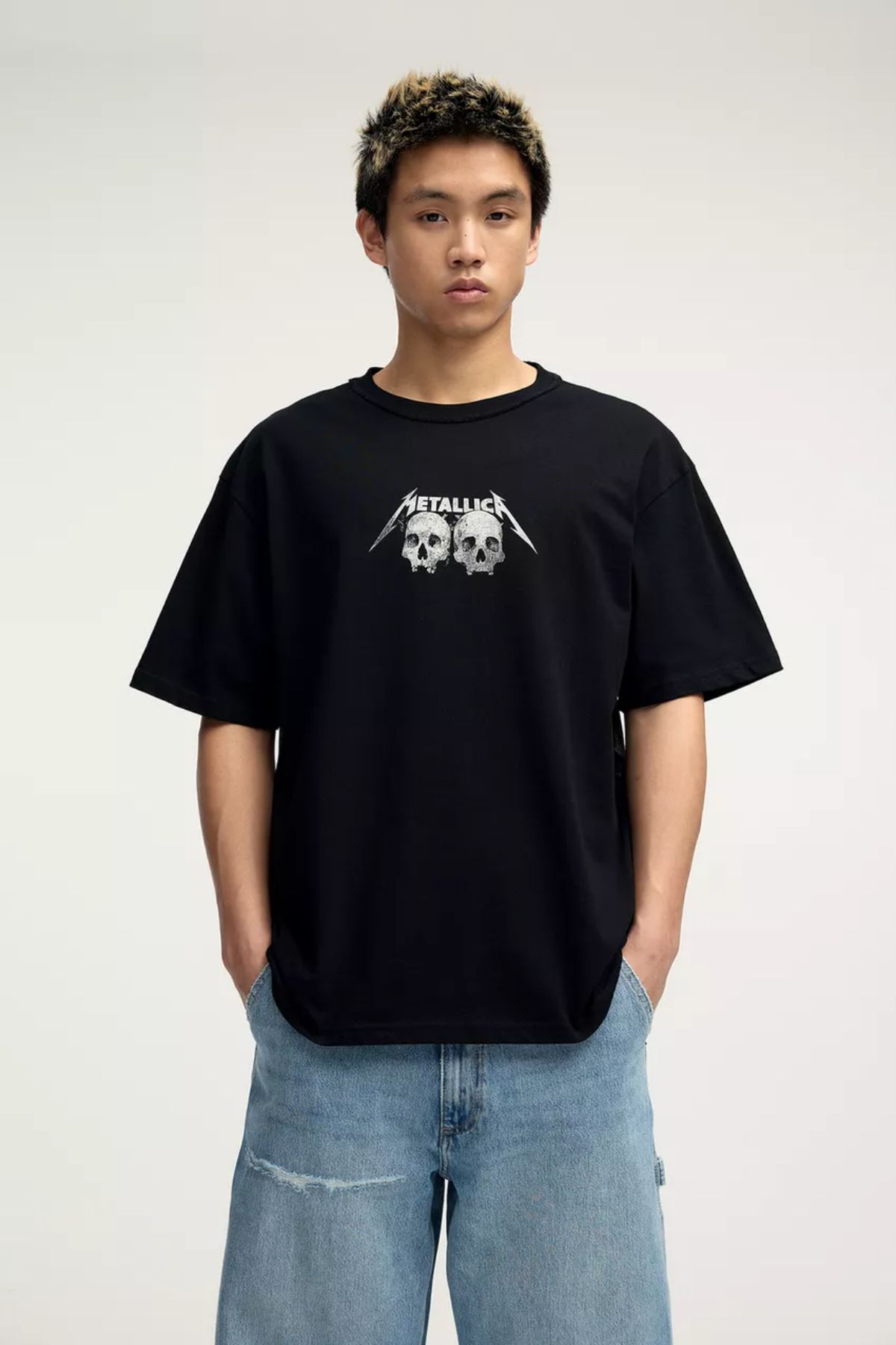 Koklonmoda Büyük Beden Unisex Metalica Baskılı Oversize T-Shirt