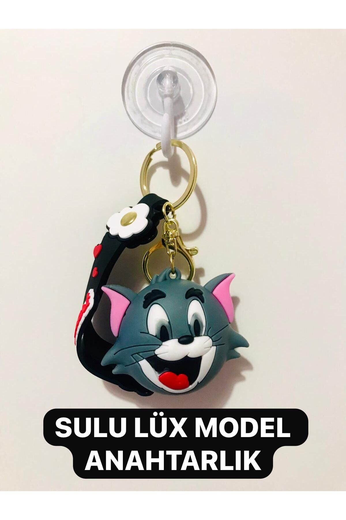 Bizde Ne Yok ki Sulu Figür Anahtarlık Lüks Büyük Boy 3 Farklı Model Figür (Kedicik-Tom-Sevimli Panda)