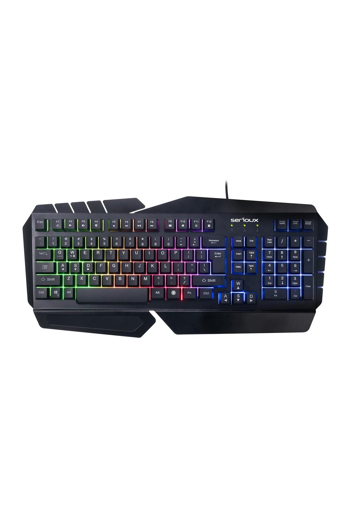 SERIOUX-Gamig Andor keyboard, 104 keys, 19 Anti-ghosting keys, ergonomic design, backlight 1