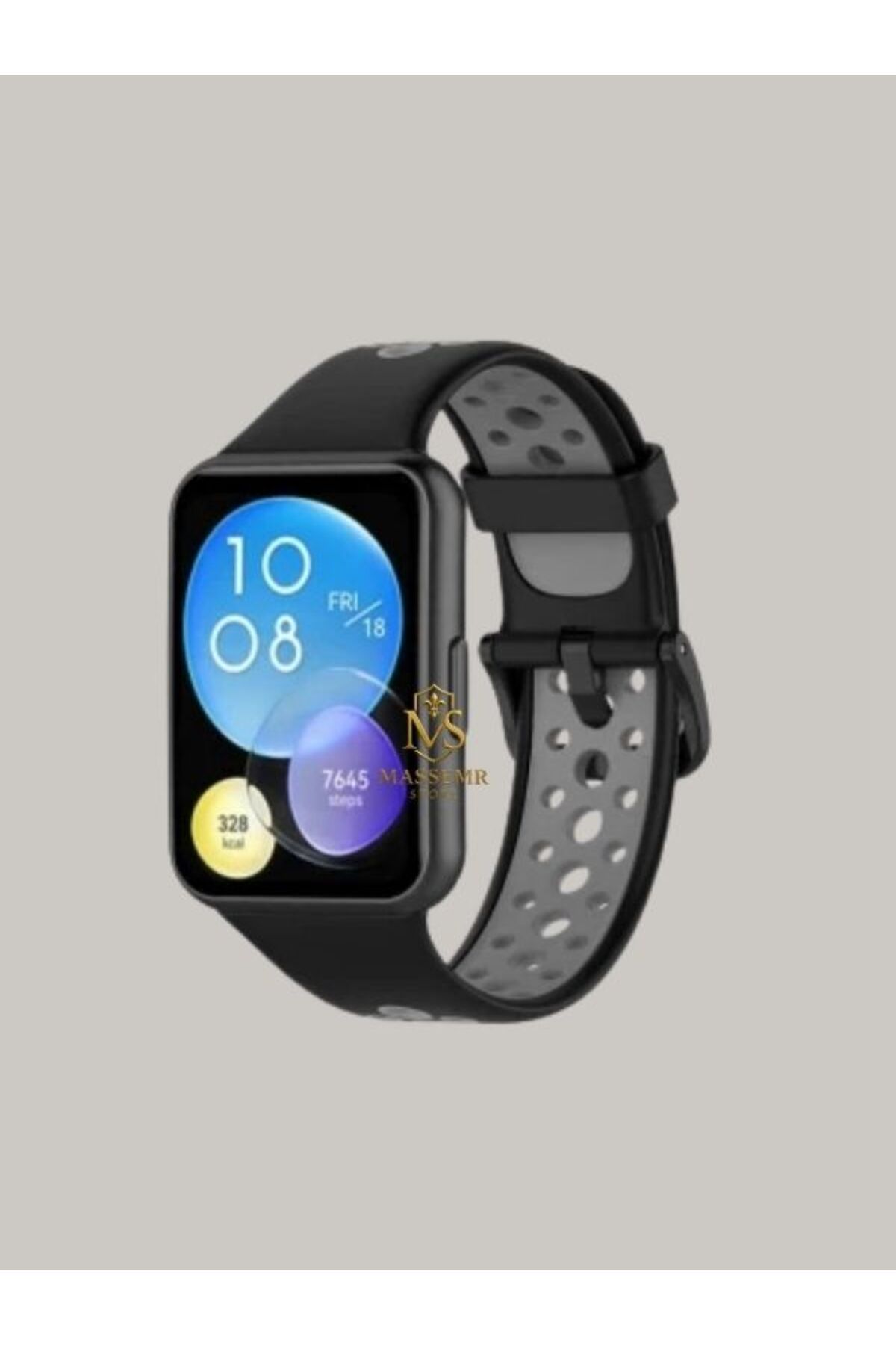 Massemr Huawei Watch Fit 2 Uyumlu Spor Delikli Silikon Kordon – Nefes Alabilir Ayarlanabilir Kayış