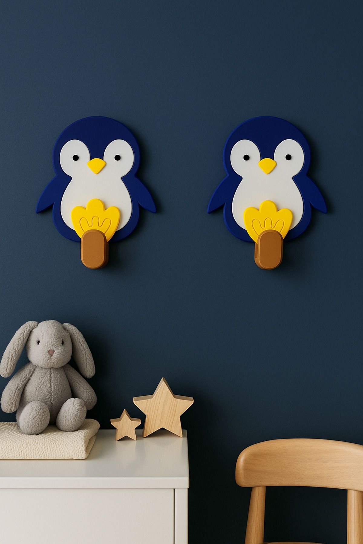Elhara Design Sevimli Penguen Çocuk Odası Askısı