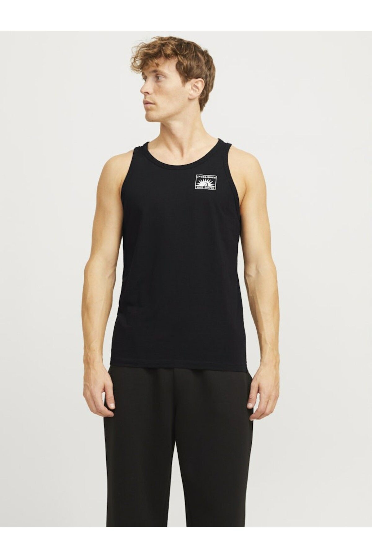 Jack & Jones Erkek Siyah Jjone Color Summer Tanktop Sl Atlet 12269423-Black