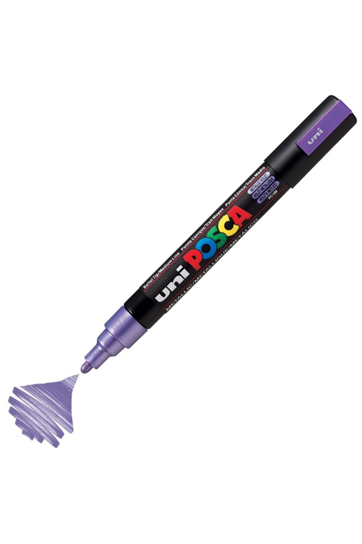 Uni Posca Marker Akrilik Boyama Kalemi PC-5M Medium 1.8-2.5mm Metalik Mor