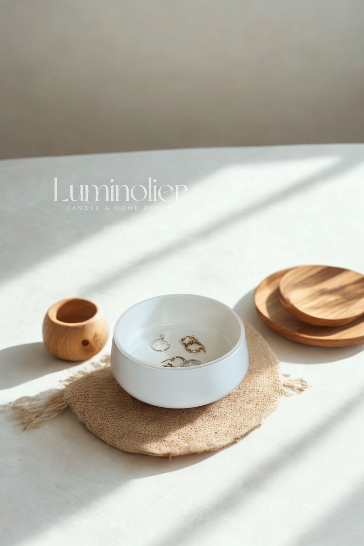 Luminolier Dekoratif Tabak Kase, Takı Tabağı, Anahtarlık, Sunum Kasesi - 13 CM