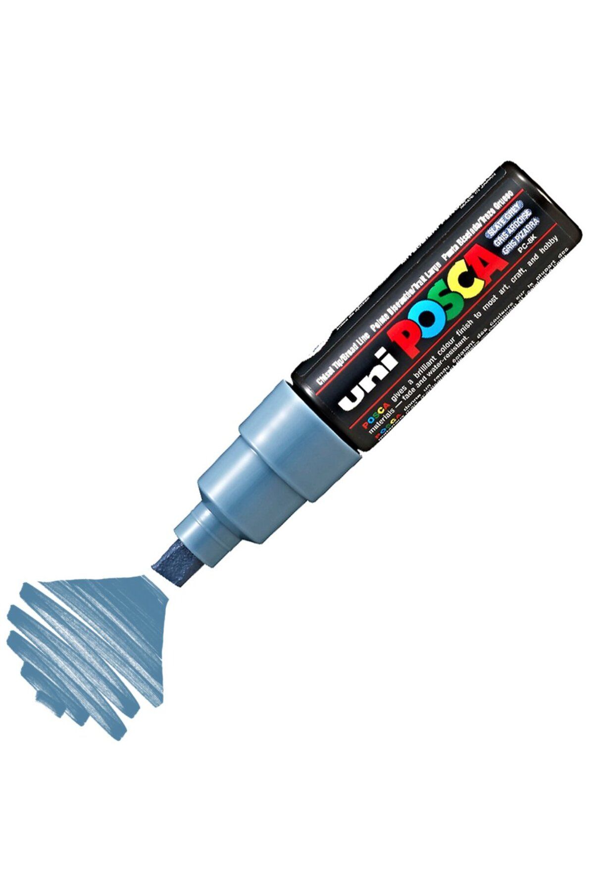 Uni Posca Marker Akrilik Boyama Kalemi Pc-8k Bold 8.0 Mm Kurşun Gri