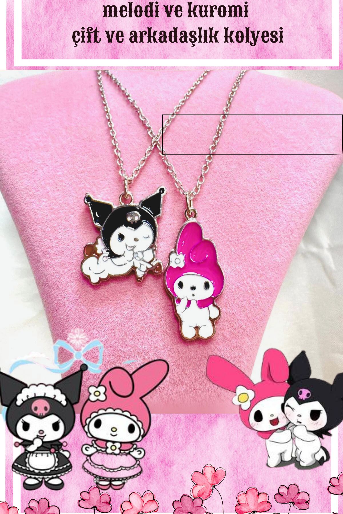 Perry Accesories melodi kuromi spider man hello citty ejderhamı seviyorum ying yang kolye sevgili kolye seti
