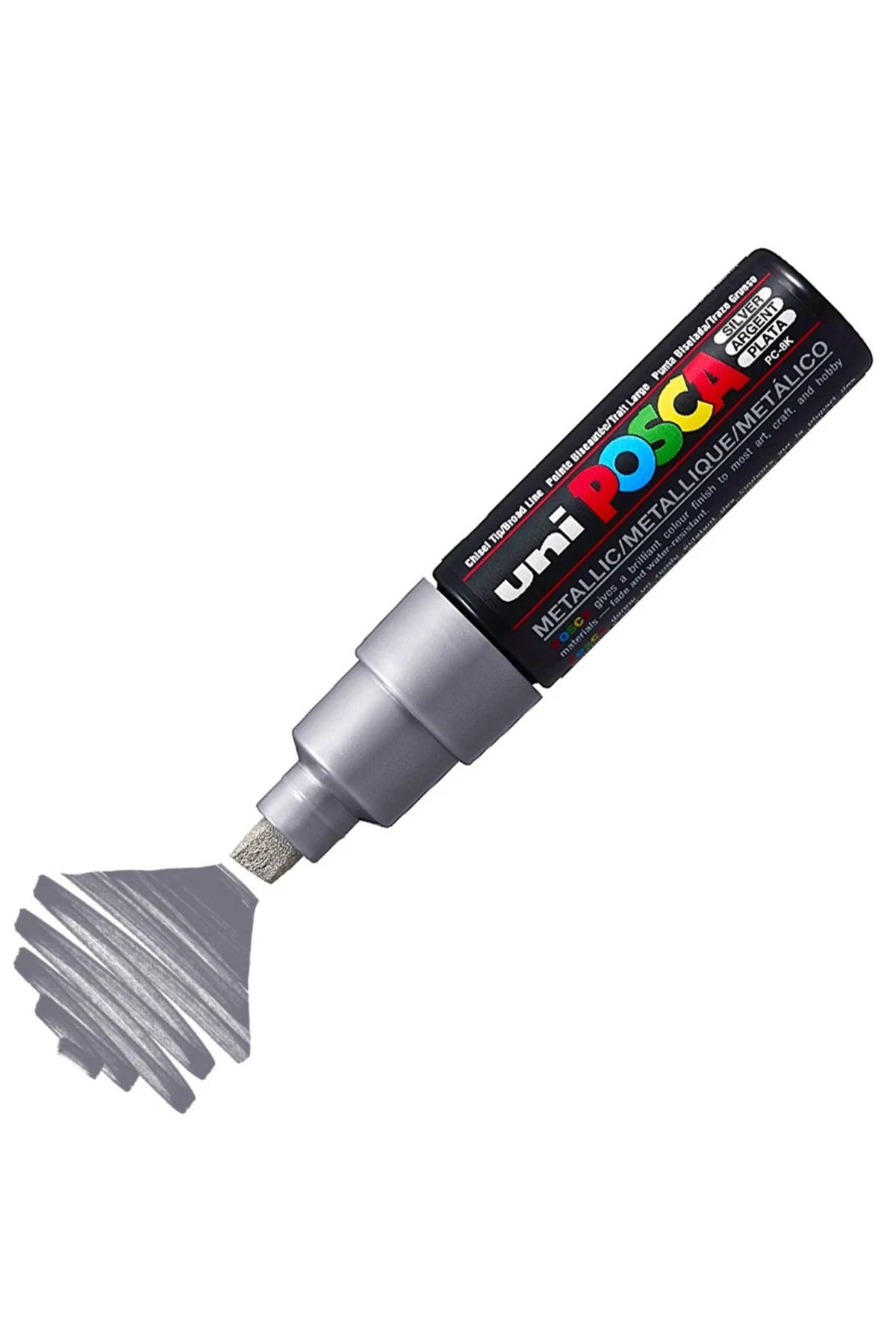 Uni Posca Marker Akrilik Boyama Kalemi Pc-8k Bold 8.0 Mm Gümüş