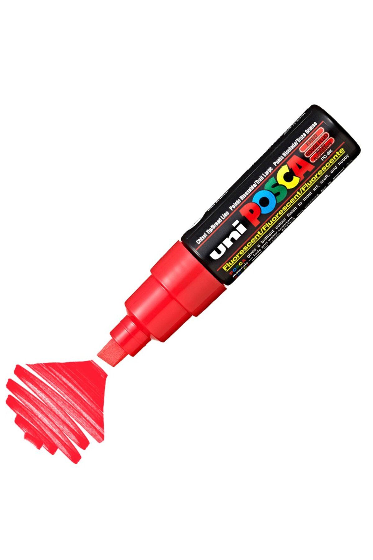 Uni Posca Marker Akrilik Boyama Kalemi Pc-8k Bold 8.0 Mm Floresan Kırmızı