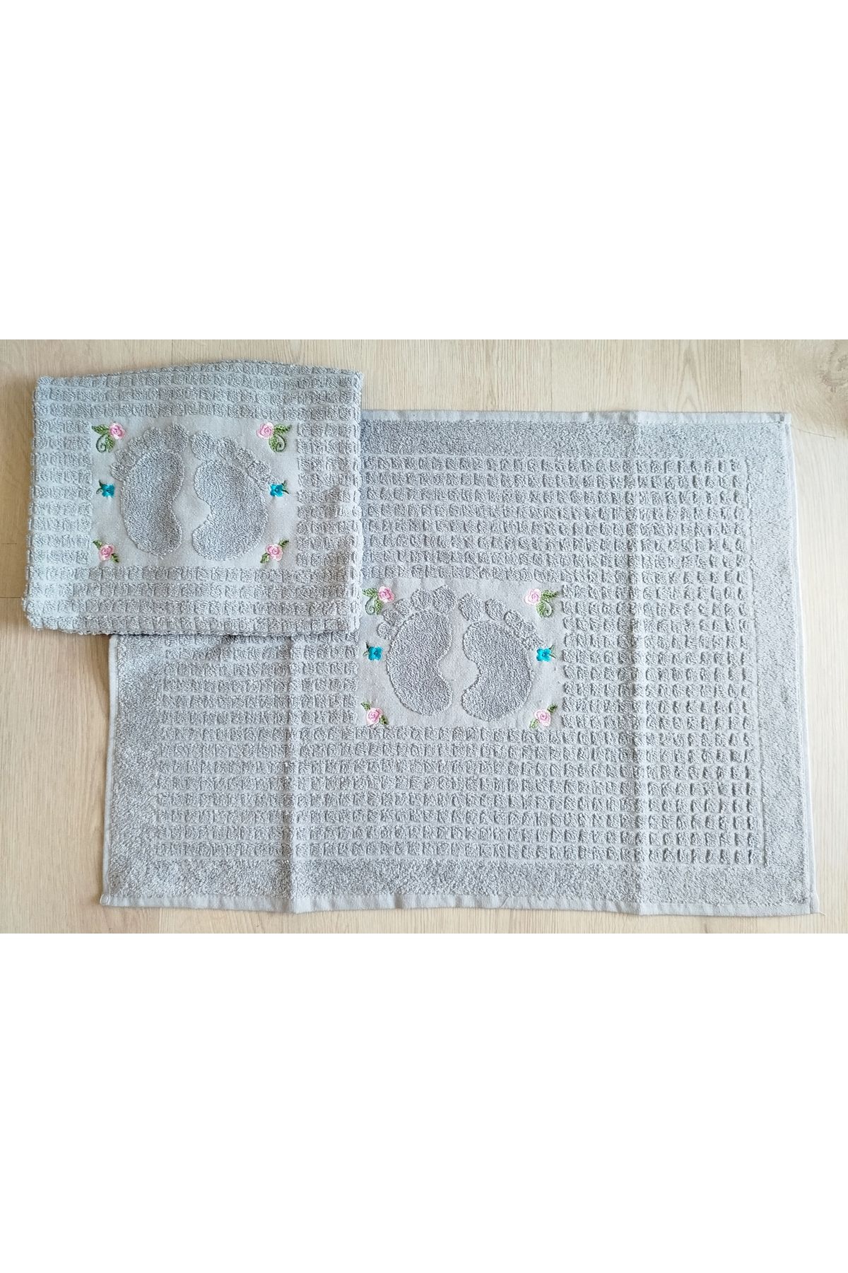 denizli hatırası 50x70 2 li ayak havlusu banyo paspası