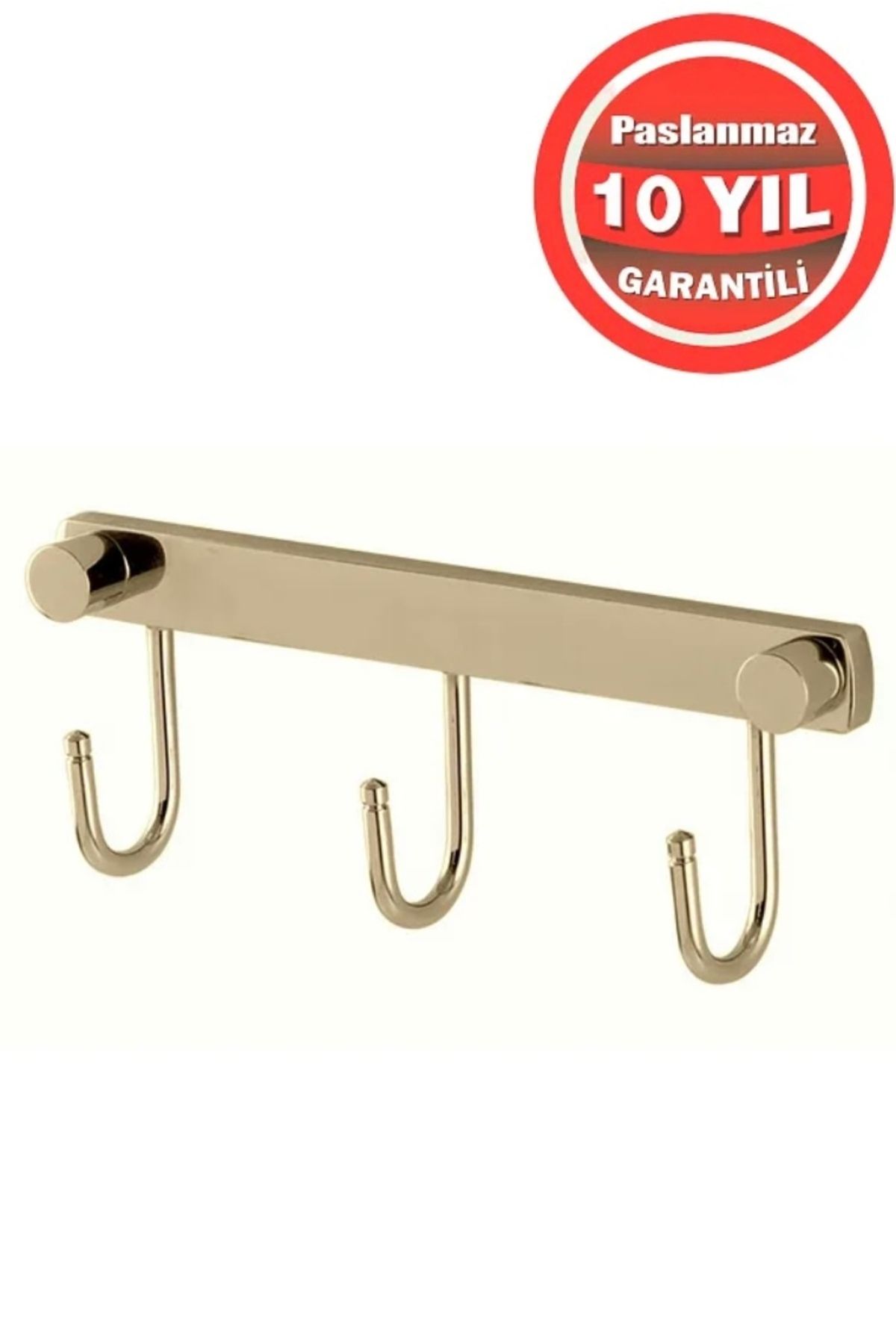 ÇELİK BANYO Paslanmaz Pirinç Milas 3'lü Askılık Havluluk Banyo Askısı Altın Gold