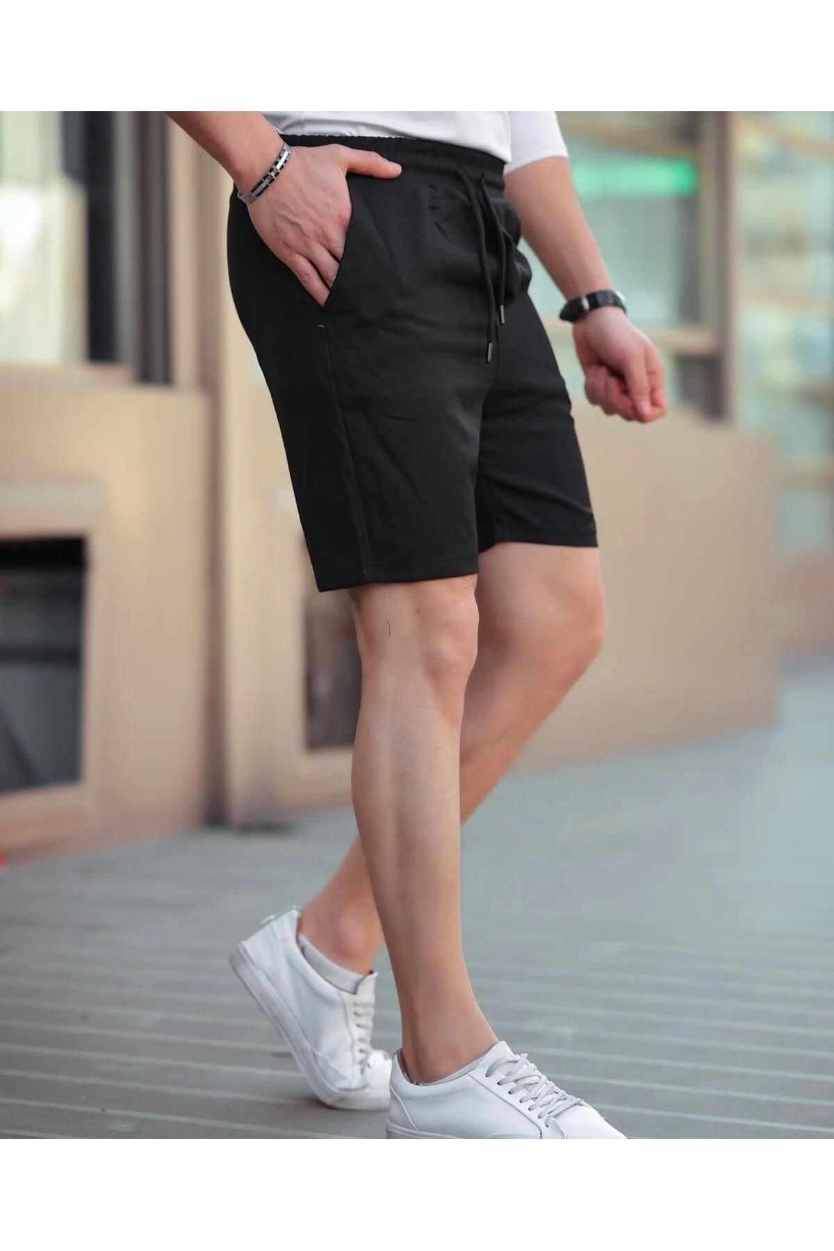 LC Waikiki Erkek Slim Fit Beli Lastikli Bağcıklı Cepli Şort | Pamuklu Yazlık Rahat Kalıp