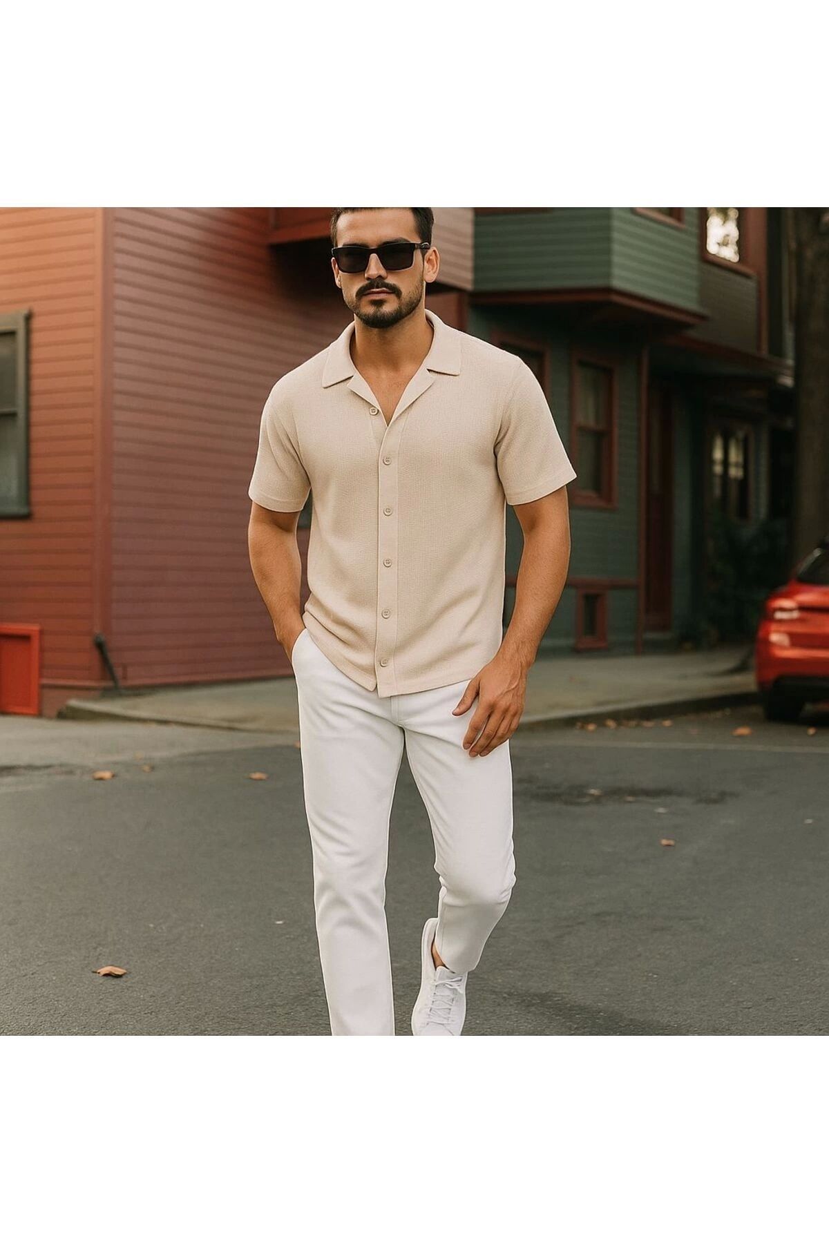 LC Waikiki Kısa Kollu Düğmeli Yeni Model Premium Kalite Erkek Yazlık Gömlek
