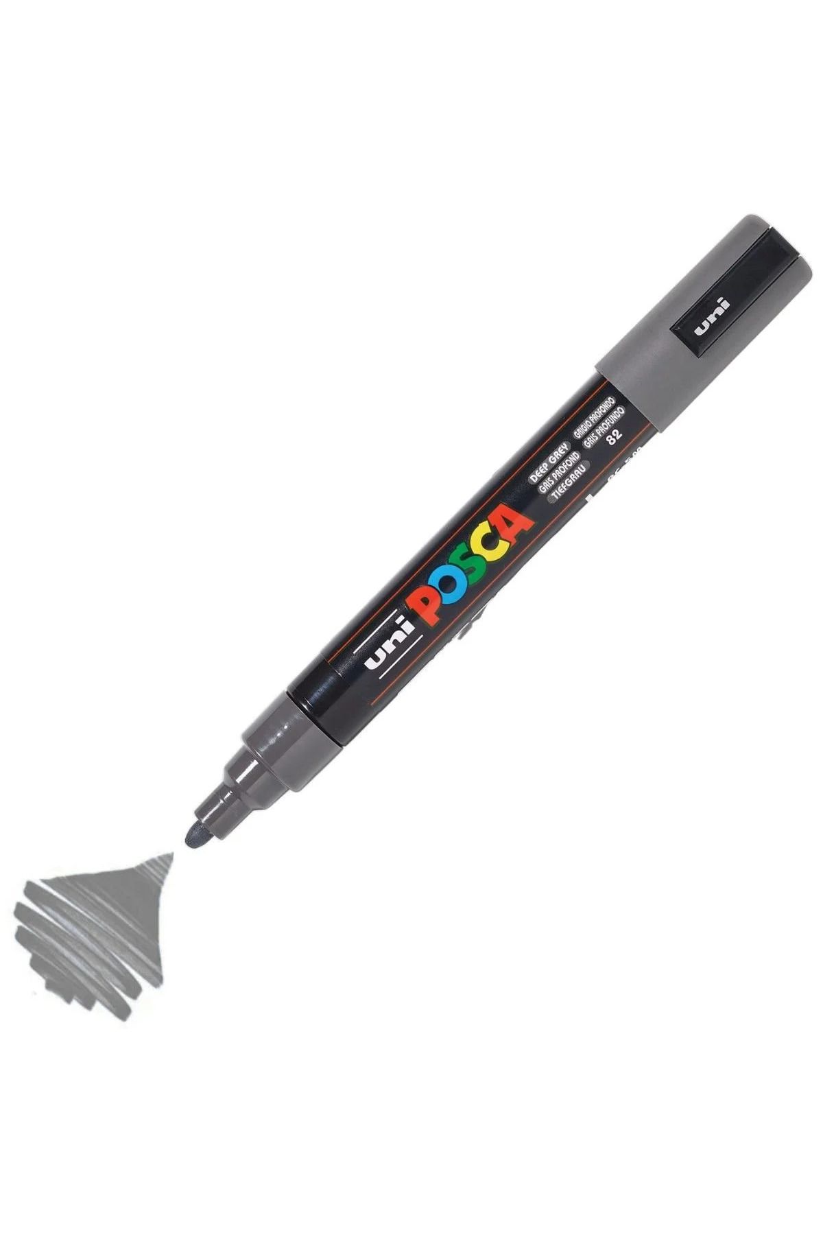 Uni Posca Marker Akrilik Boyama Kalemi PC-5M Medium 1.8-2.5mm Deep Gri