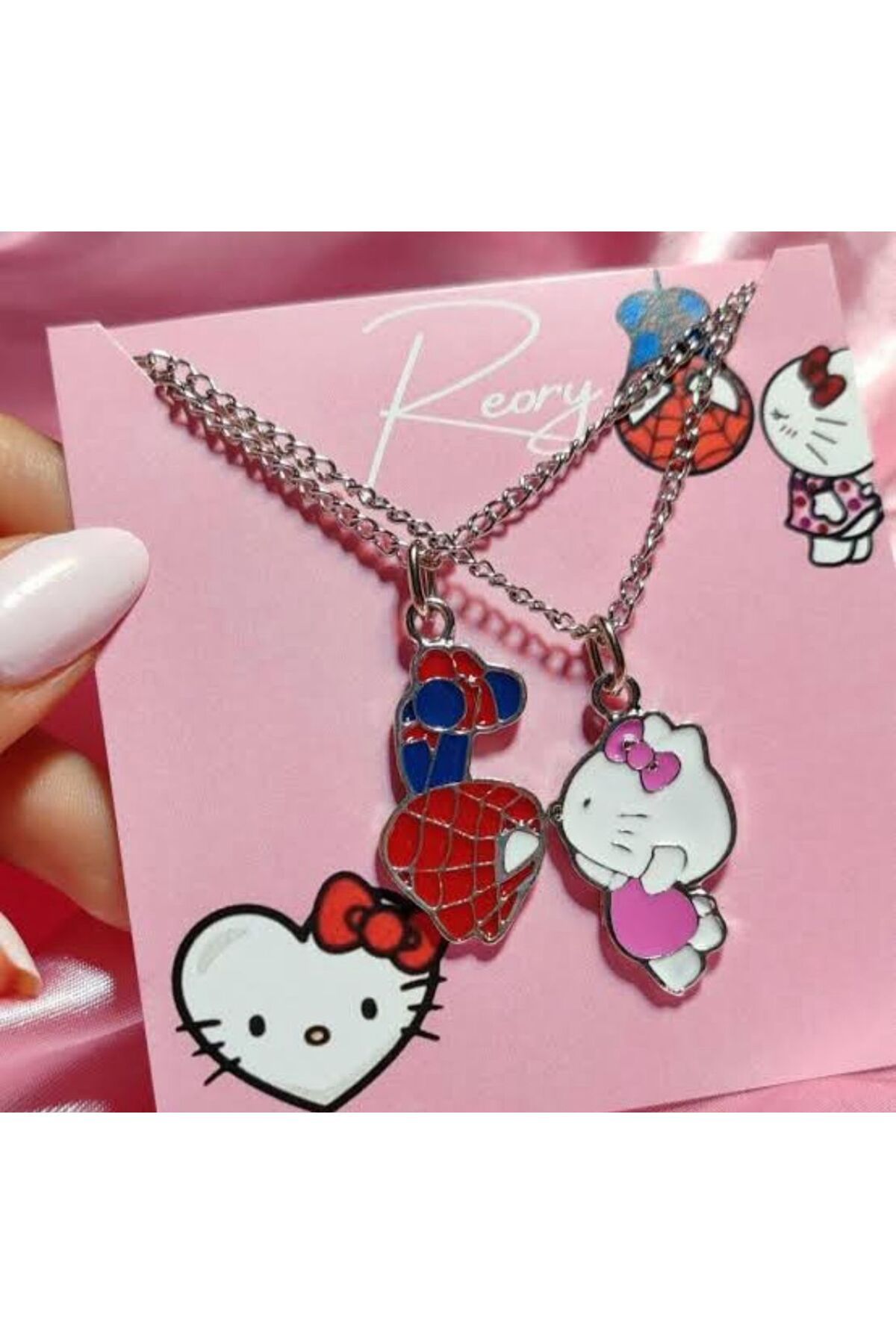 Perry Accesories melodi kuromi spider man hello citty ejderhamı seviyorum ying yang kolye sevgili kolye seti