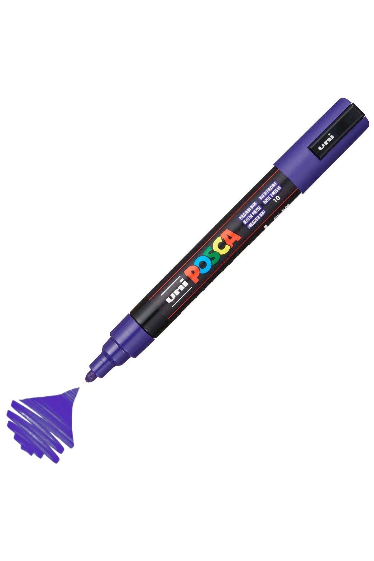 Uni Posca Marker Akrilik Boyama Kalemi PC-5M Medium 1.8-2.5mm Prusya Mavisi